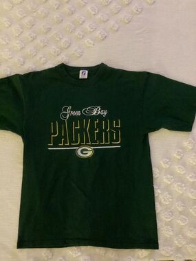 Vintage Logo 7 Green Bay Packers Green Embroidered Mens Large Green T Shirt
@11